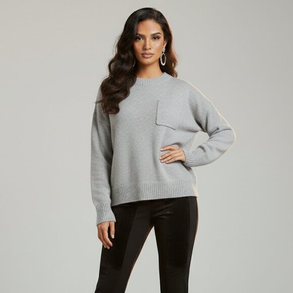 Free People One Teaspoon Classic Cotton Chunky Knit Sweater Grey Oversized Small - Picture 1 of 16